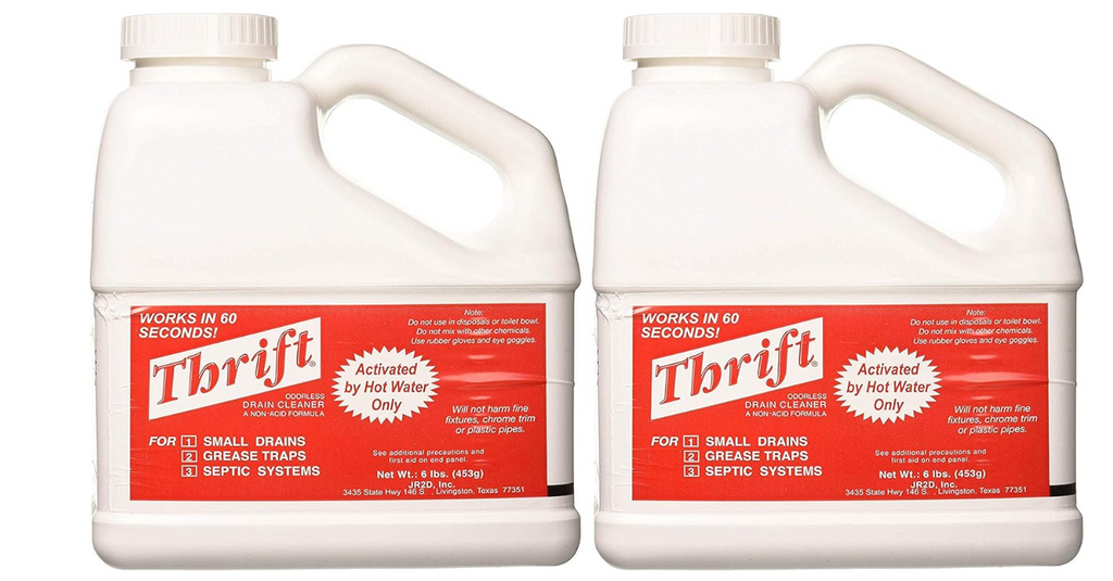 Thrift T-600 Alkaline Based Granular Drain Cleaner, 6 lb (Two Pack)